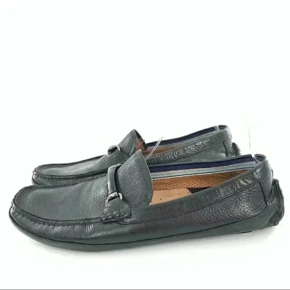 J&M flex Johnston & Murphy loafers size 10 black leather horsebit driving - Picture 5 of 13